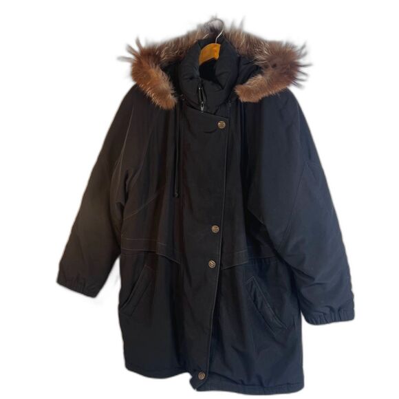 Utex Down Fill Insulated Puffy Coat Anorak Removable Faux Fur Hood Size 1-2X* - Picture 1 of 14
